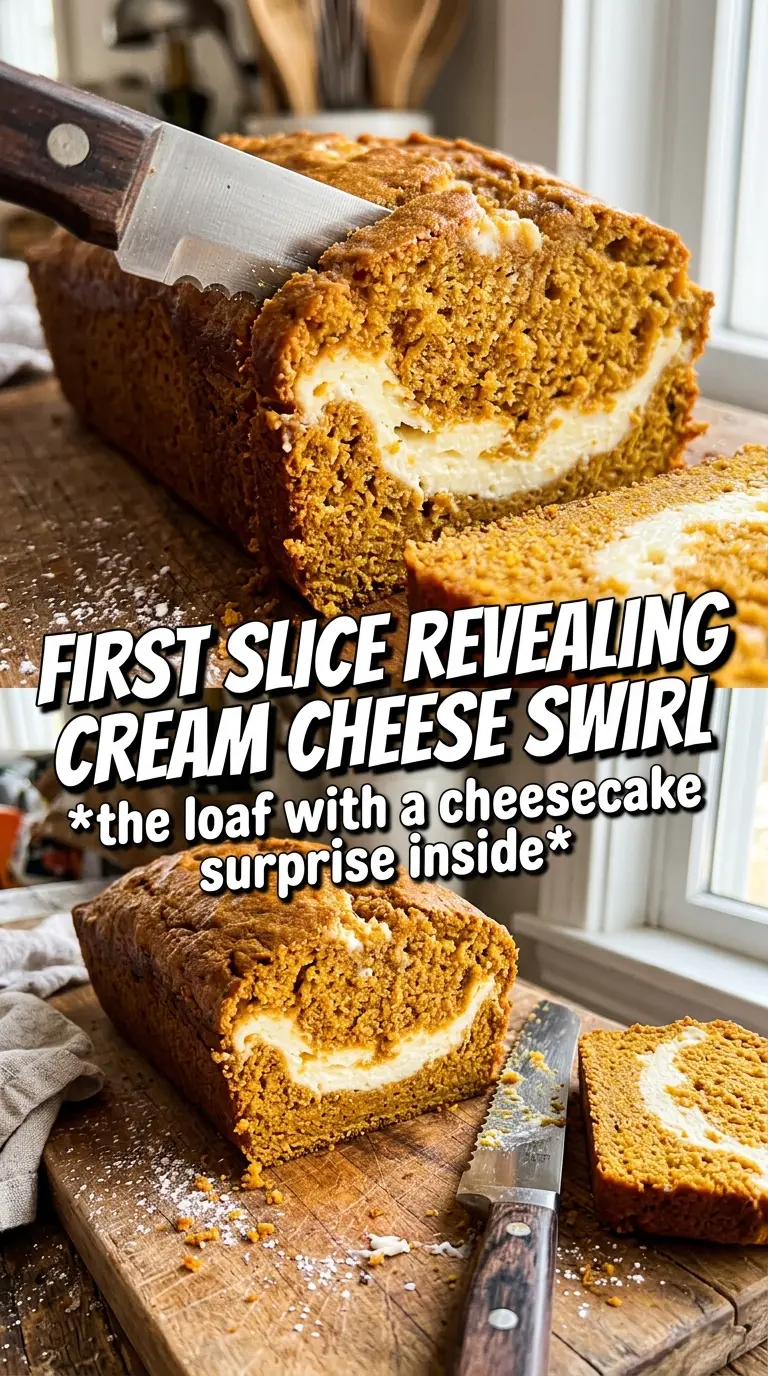 Pumpkin Cream Cheese Bread moist swirl cinnamon