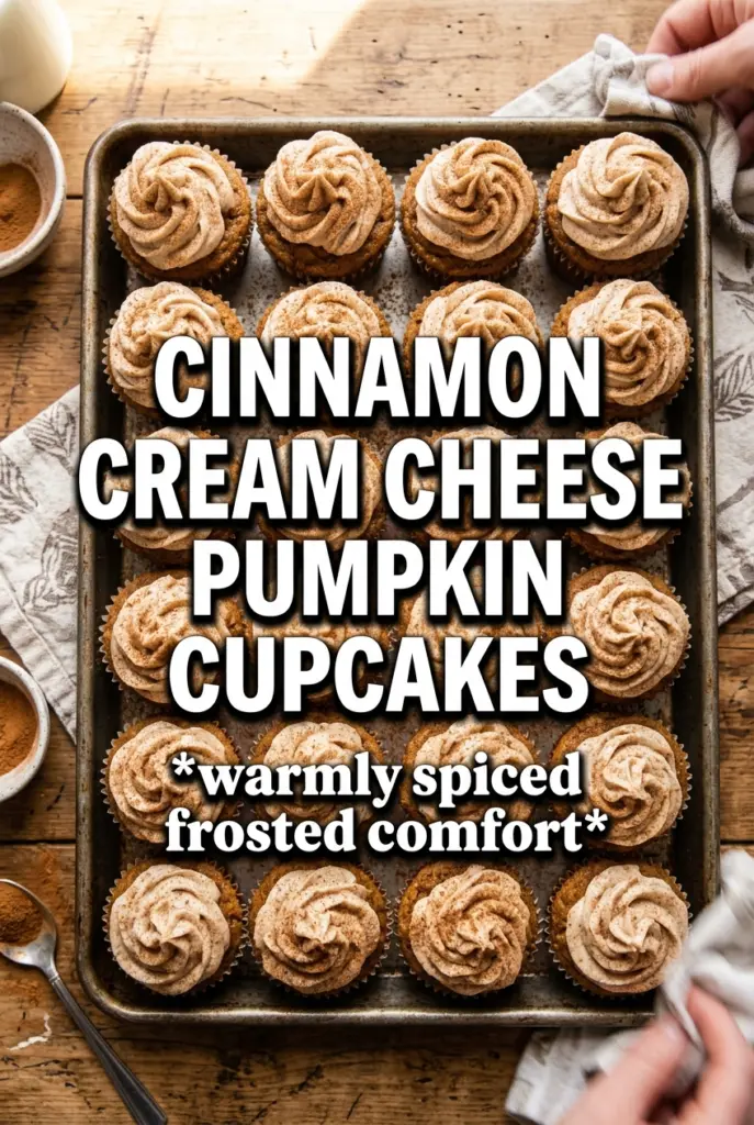 Pumpkin Cupcakes With Cinnamon Cream Cheese Frosting