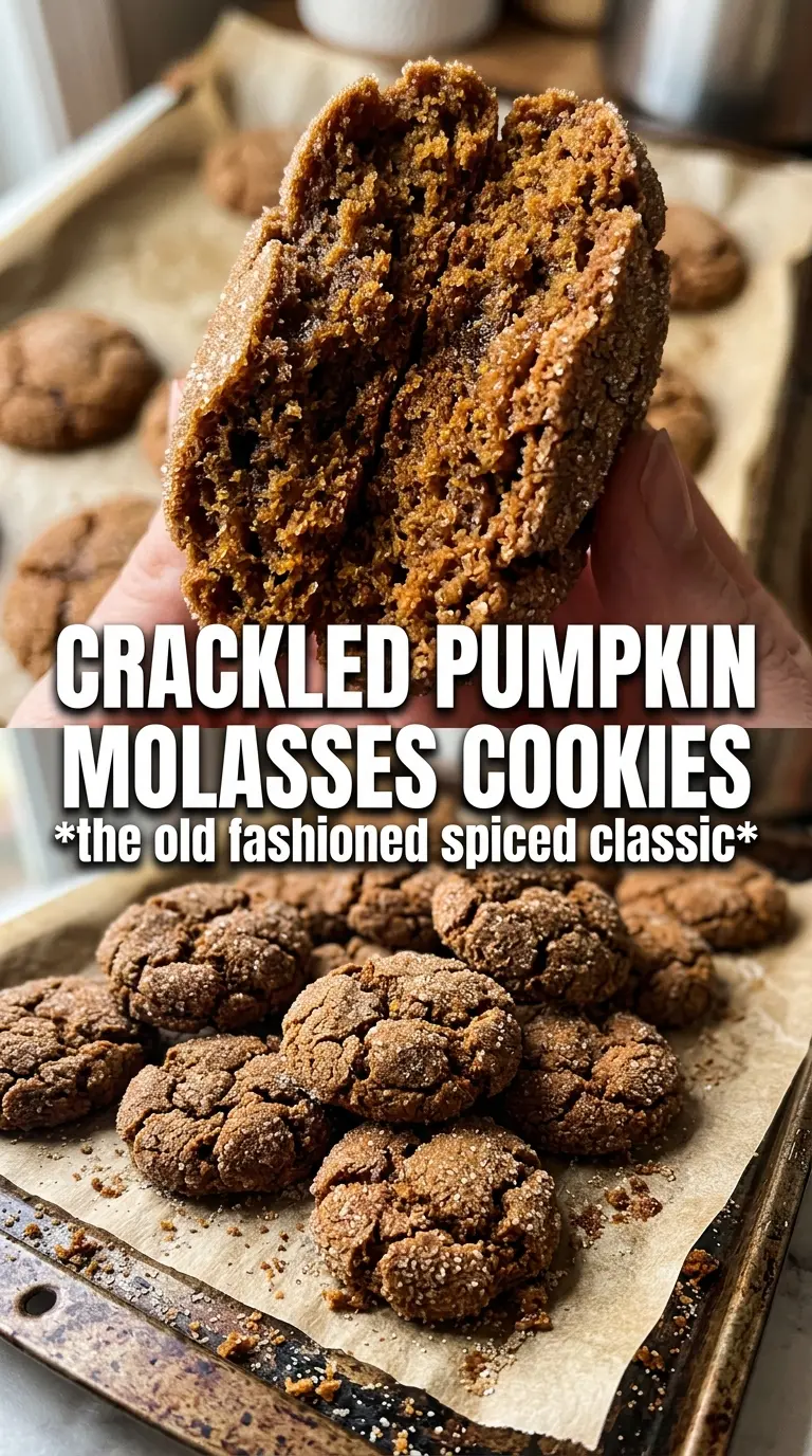 Pumpkin Molasses Cookies deep spiced crinkled