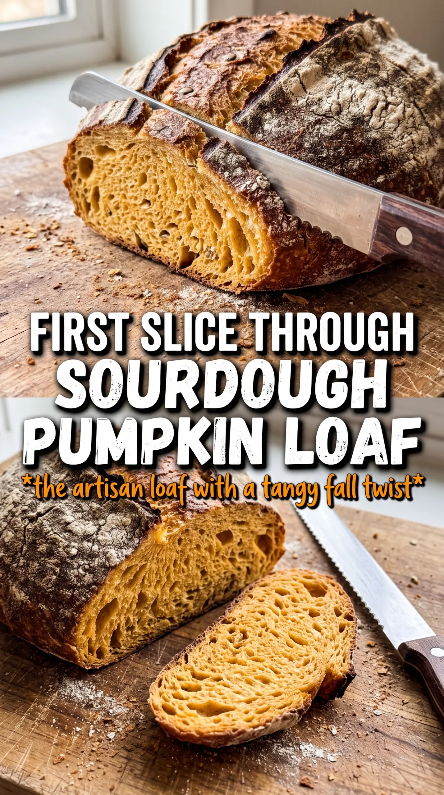 Pumpkin Sourdough Bread rustic golden-orange artisan loaf