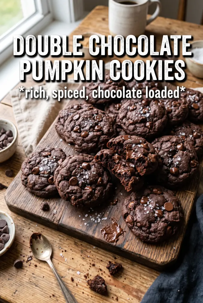 Pumpkin Spice Double Chocolate Chip Cookies