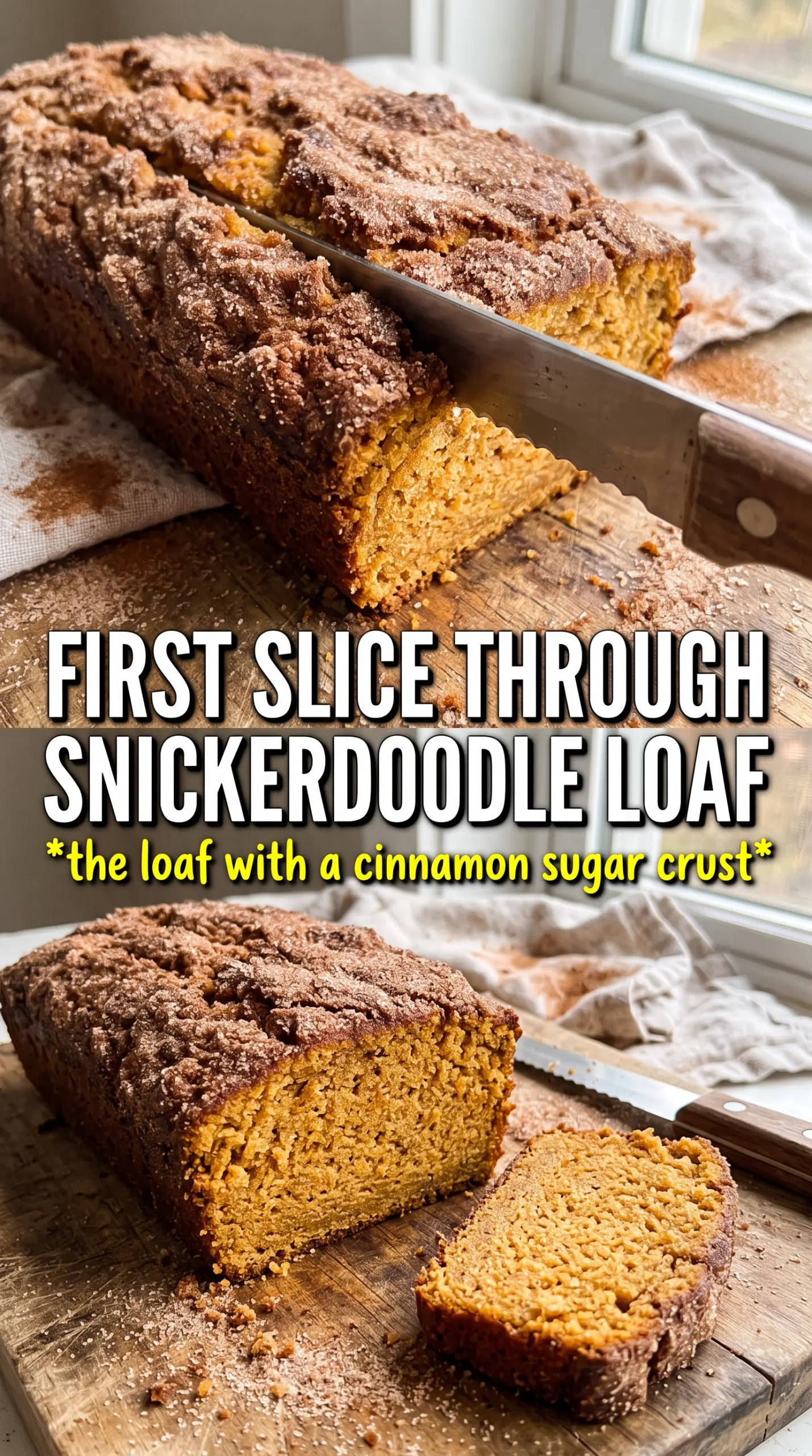 Snickerdoodle Pumpkin Bread golden spiced loaf