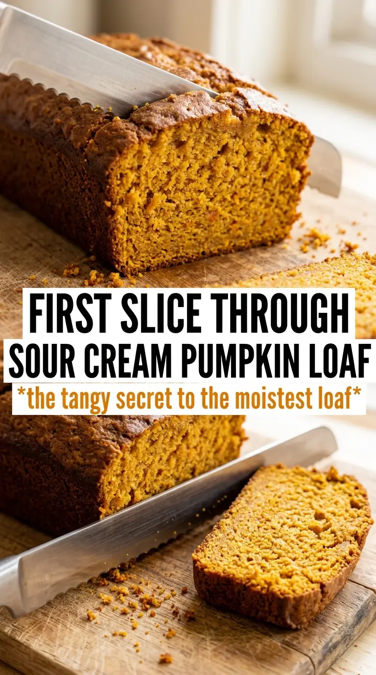 Sour cream pumpkin bread moist tender cinnamon sugar