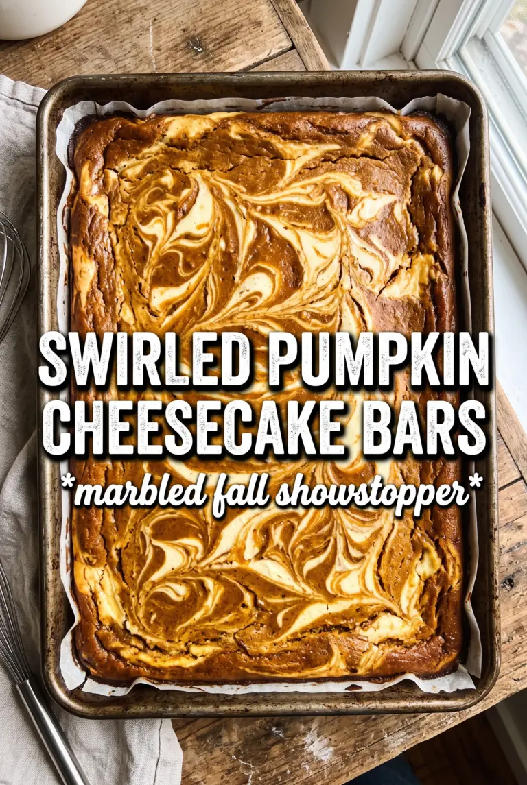 Swirled Pumpkin Cheesecake Bars