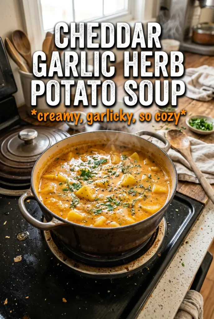 Cheddar Garlic Herb Potato Soup